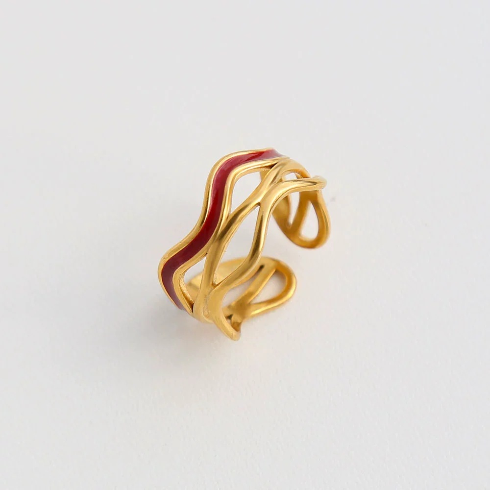Wholesale Ins Style Geometric Electroplated Stainless Steel Ring For Women - Image 6
