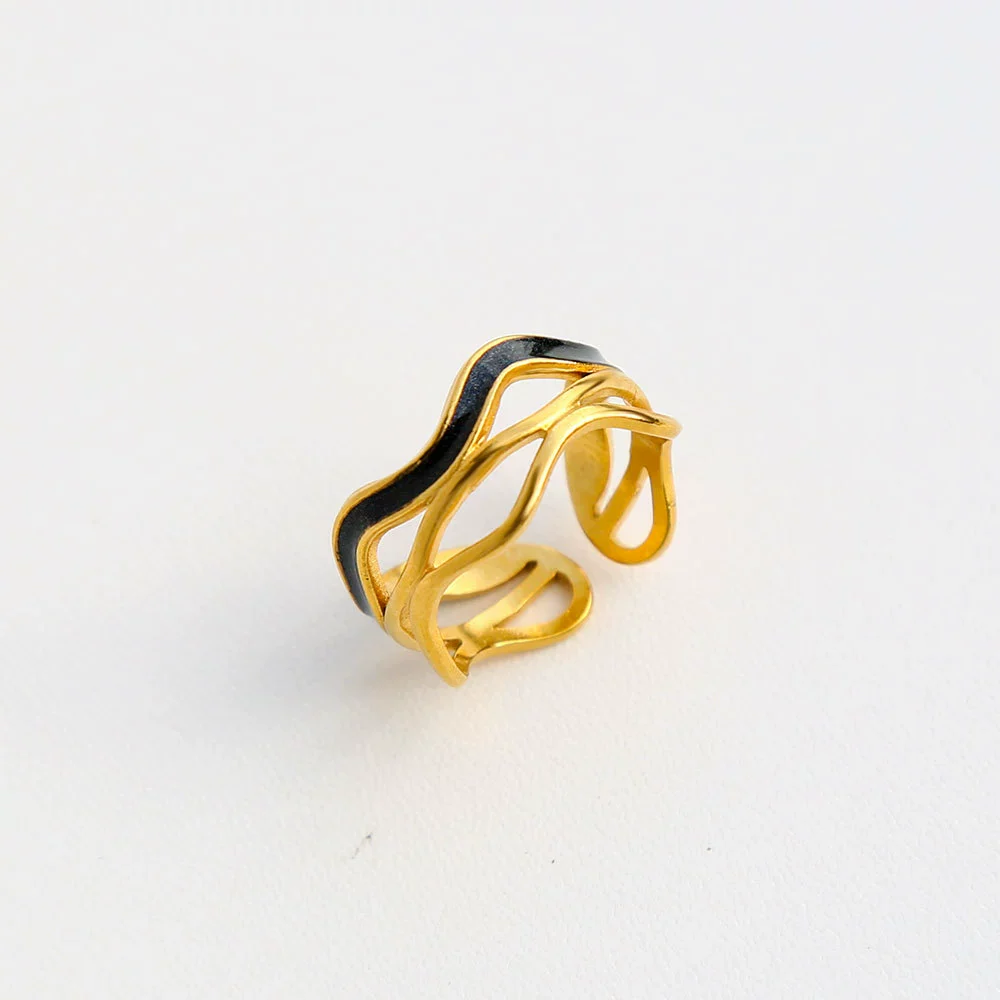 Wholesale Ins Style Geometric Electroplated Stainless Steel Ring For Women - Image 7