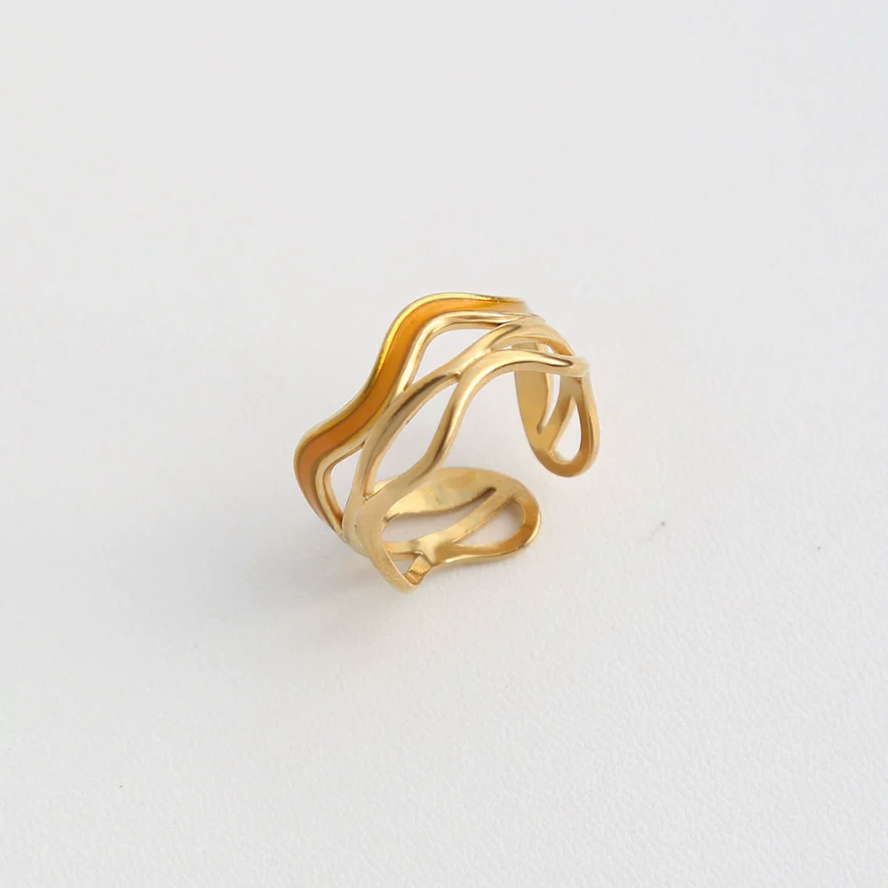 Wholesale Ins Style Geometric Electroplated Stainless Steel Ring For Women - Image 8