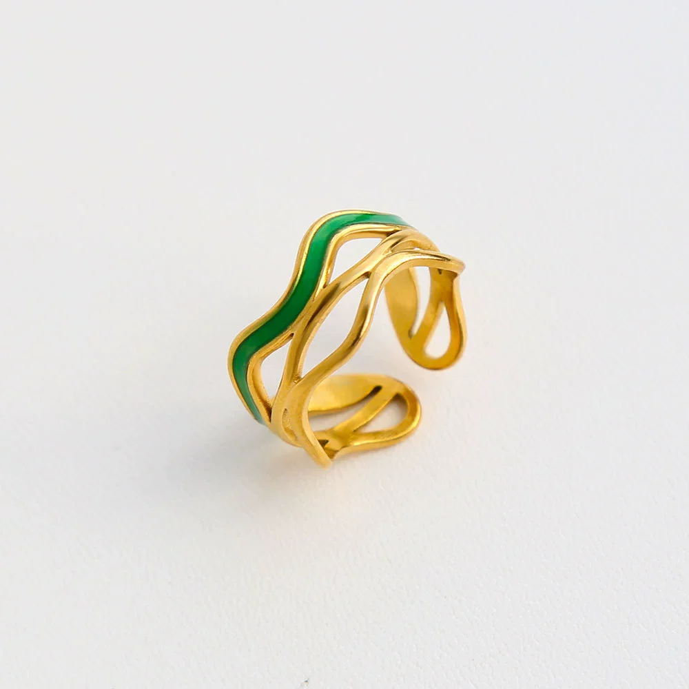 Wholesale Ins Style Geometric Electroplated Stainless Steel Ring For Women - Image 9