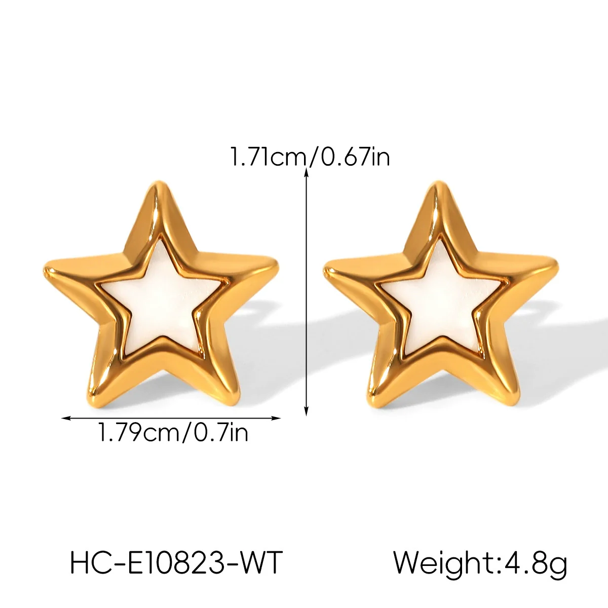 Wholesale Ins Style Geometric Fivepointed Star Electroplated Stainless Steel Earrings For Women - Image 7