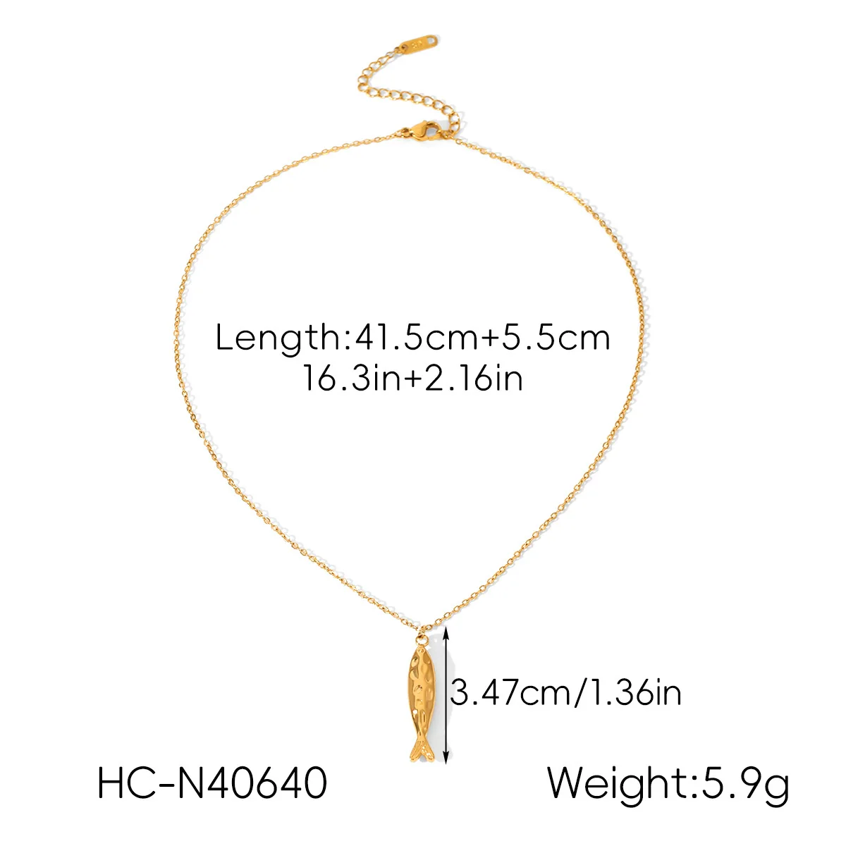 Wholesale Ins Style Geometric Koi And Carp Jewelry Stainless Steel 18K Gold Plated Pendant Necklace And Earrings For Women - Image 6
