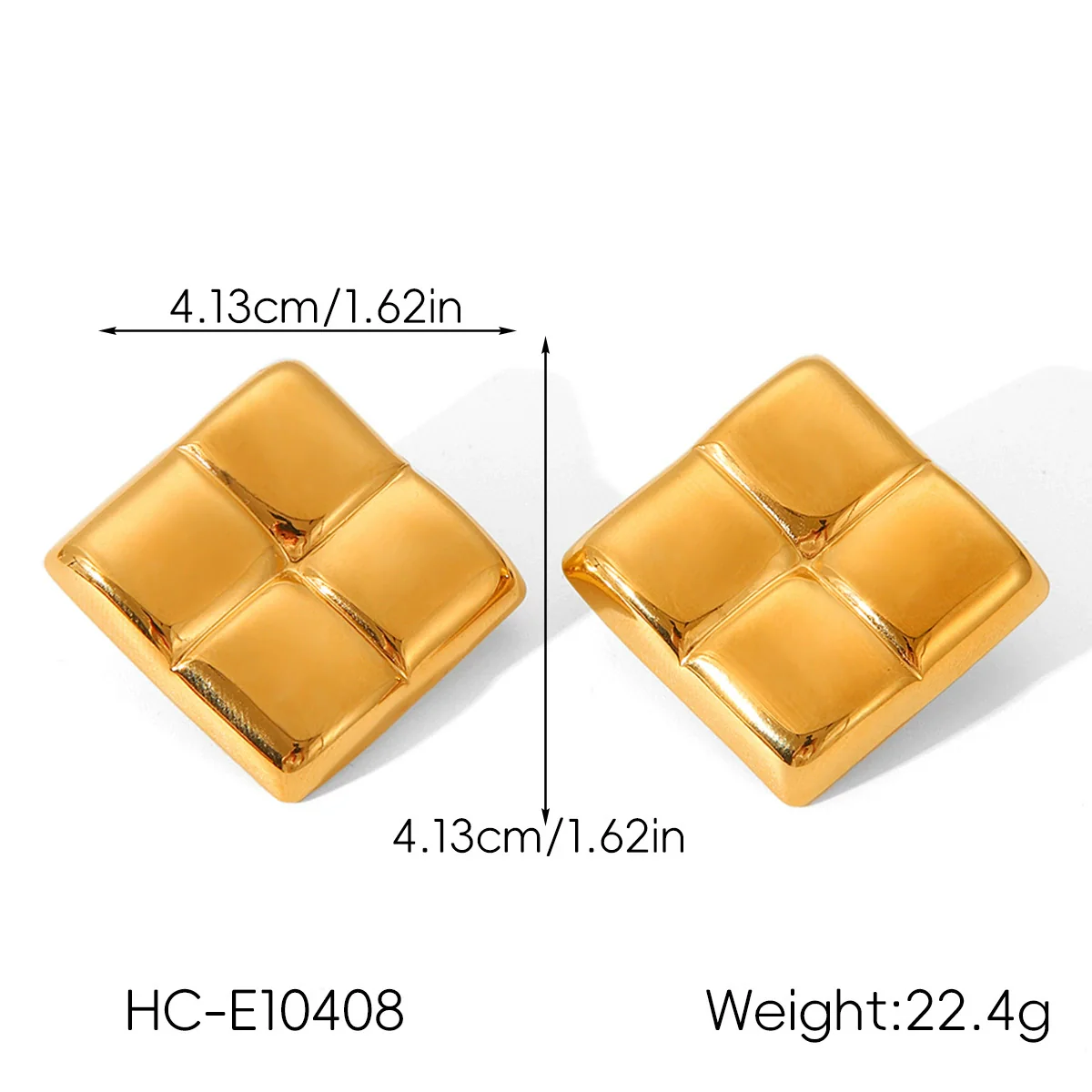 Wholesale Ins Style Geometric Stainless Steel Earrings With Heart Flower Wave Rhombus Drop Star Shapes Electroplated For Women - Image 10