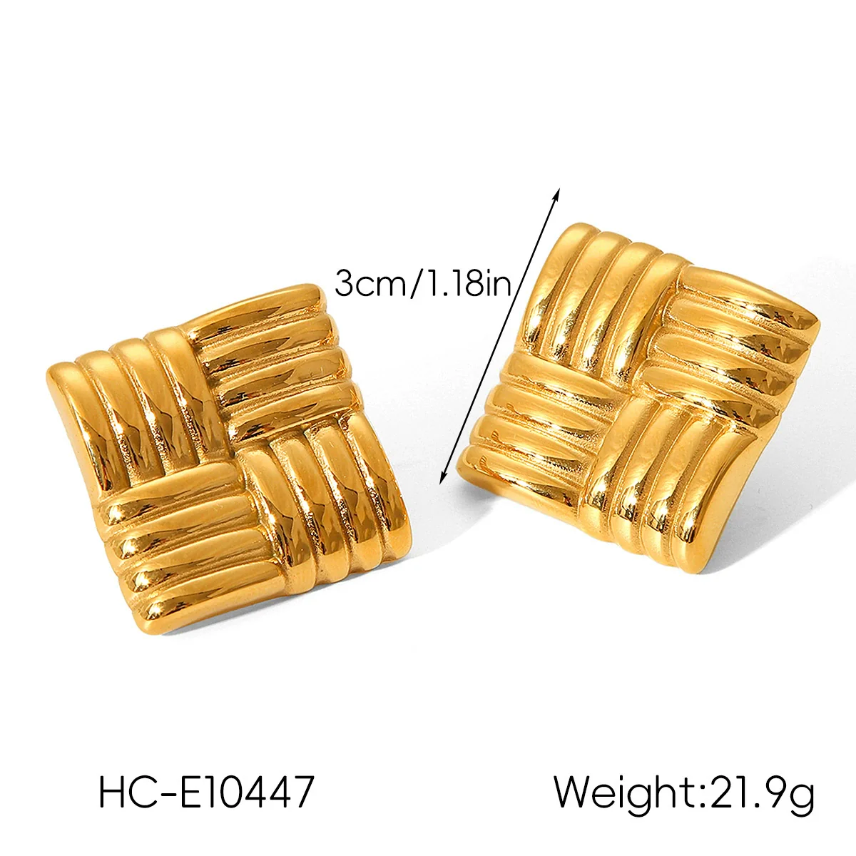 Wholesale Ins Style Geometric Stainless Steel Earrings With Heart Flower Wave Rhombus Drop Star Shapes Electroplated For Women - Image 12