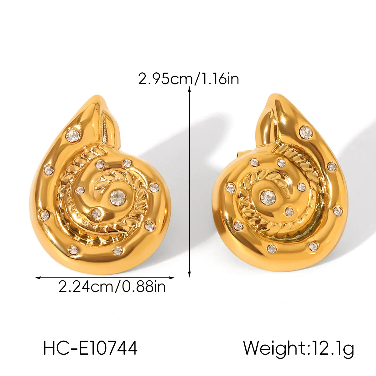 Wholesale Ins Style Geometric Stainless Steel Earrings With Heart Flower Wave Rhombus Drop Star Shapes Electroplated For Women - Image 14
