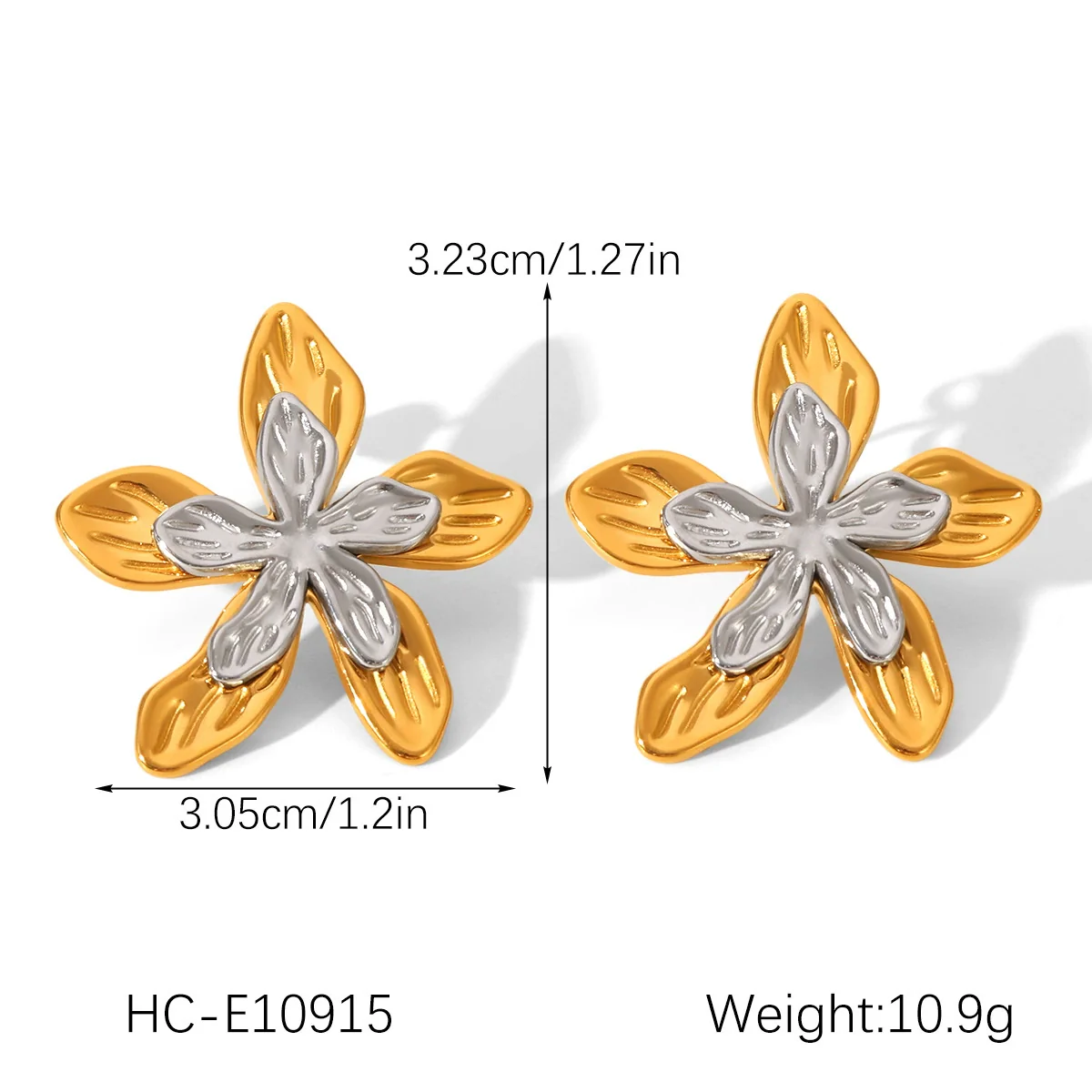 Wholesale Ins Style Geometric Stainless Steel Earrings With Heart Flower Wave Rhombus Drop Star Shapes Electroplated For Women - Image 17