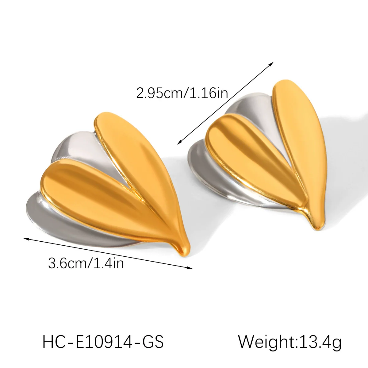 Wholesale Ins Style Geometric Stainless Steel Earrings With Heart Flower Wave Rhombus Drop Star Shapes Electroplated For Women - Image 18