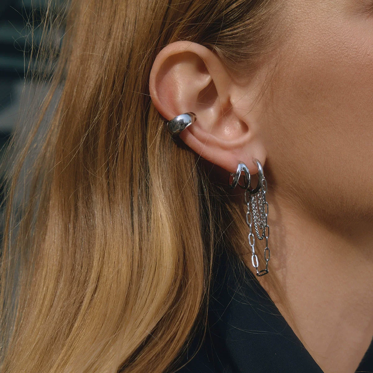 Wholesale Ins Style Geometric Stainless Steel Electroplated Earrings For Women - Image 3