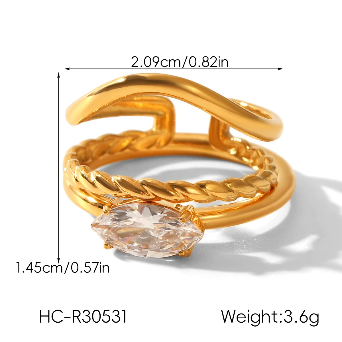 Wholesale Ins Style Geometric Stainless Steel Electroplated Women's Stacked Rings Jewelry - Image 7