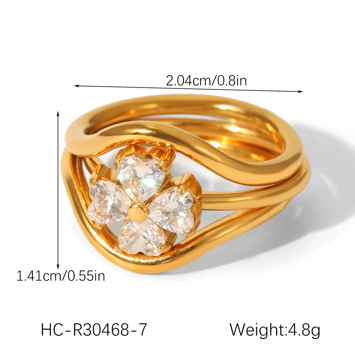Wholesale Ins Style Geometric Stainless Steel Electroplated Women's Stacked Rings Jewelry - Image 8