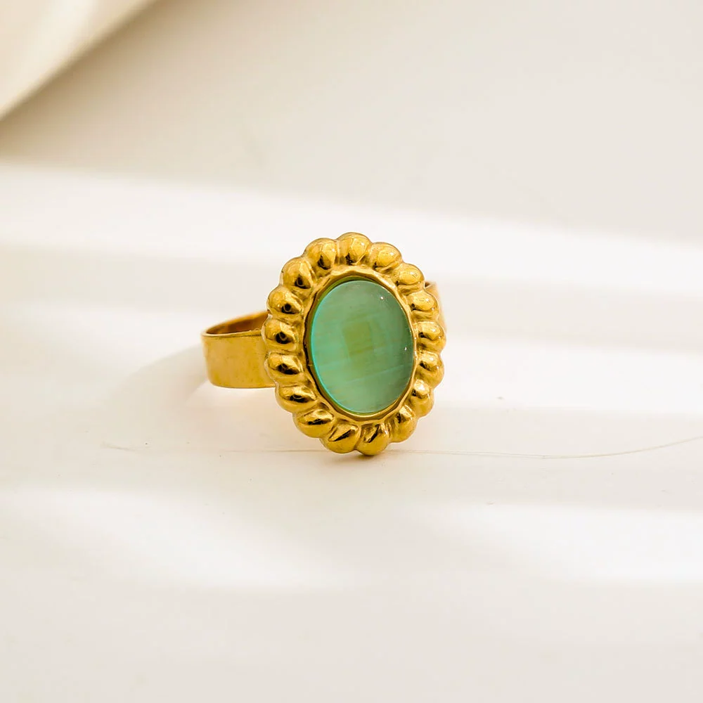Wholesale Ins Style Geometric Titanium Steel 18K Goldplated Round Ring For Women - Image 8