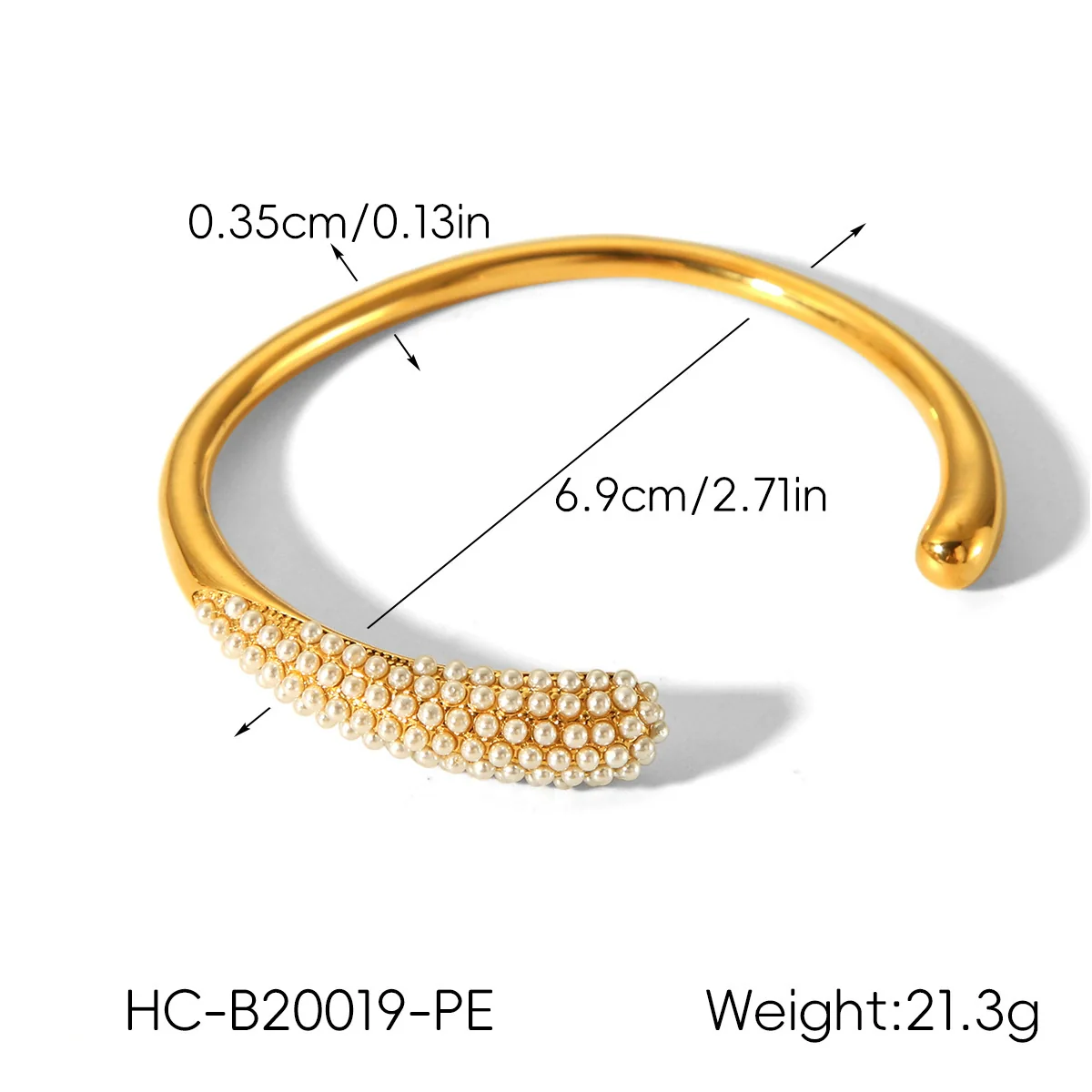 Wholesale Ins Style Minimalist Open Bracelet Electroplated Titanium Steel And Stainless Steel Inlaid With Pearls Hand Jewelry - Image 7
