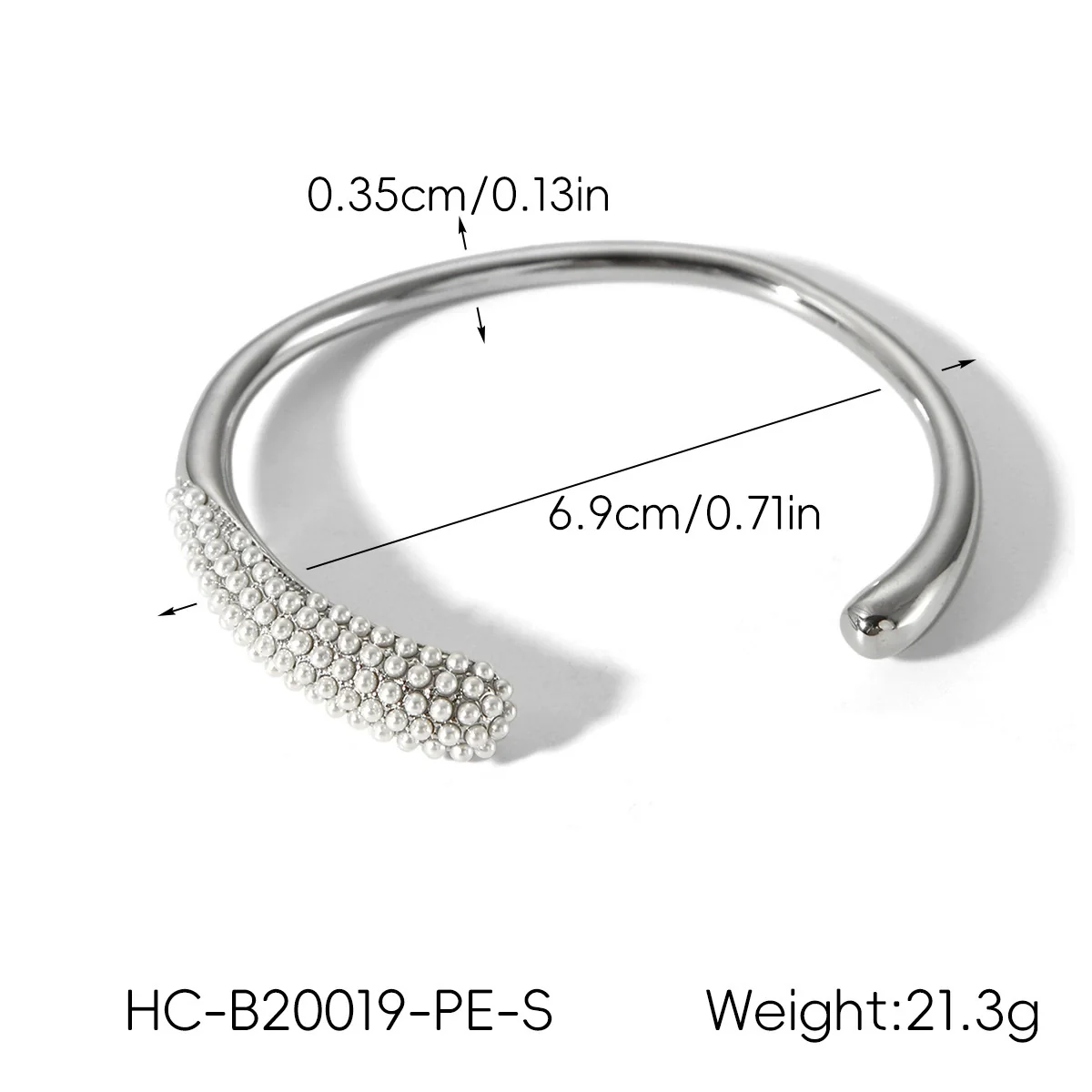 Wholesale Ins Style Minimalist Open Bracelet Electroplated Titanium Steel And Stainless Steel Inlaid With Pearls Hand Jewelry - Image 8