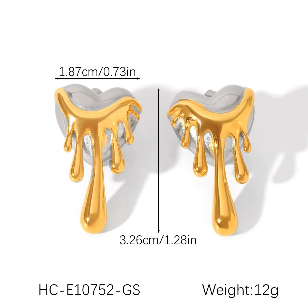 Wholesale Ins Style Stainless Steel Heart And Geometric Diamond Earrings For Women - Image 8