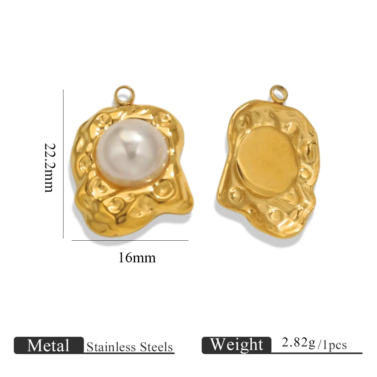 Wholesale Ins Style Stainless Steel Imitation Pearl Pendant Jewelry Accessories With 18K Gold Electroplated Totem Pattern Handmade - Image 17