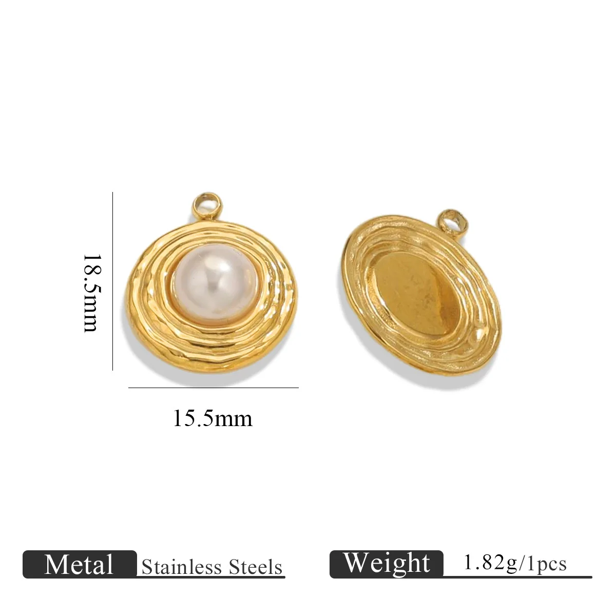 Wholesale Ins Style Stainless Steel Imitation Pearl Pendant Jewelry Accessories With 18K Gold Electroplated Totem Pattern Handmade - Image 6