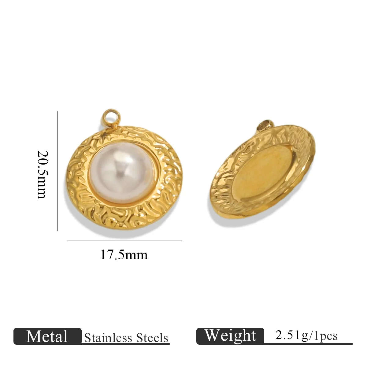 Wholesale Ins Style Stainless Steel Imitation Pearl Pendant Jewelry Accessories With 18K Gold Electroplated Totem Pattern Handmade - Image 8