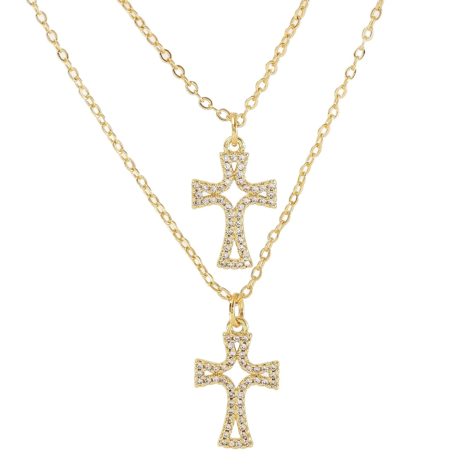 Wholesale Insstyle Stackable Cross And Bird Necklaces Copper Goldplated Inlaid With Zircon Unisex - Image 5