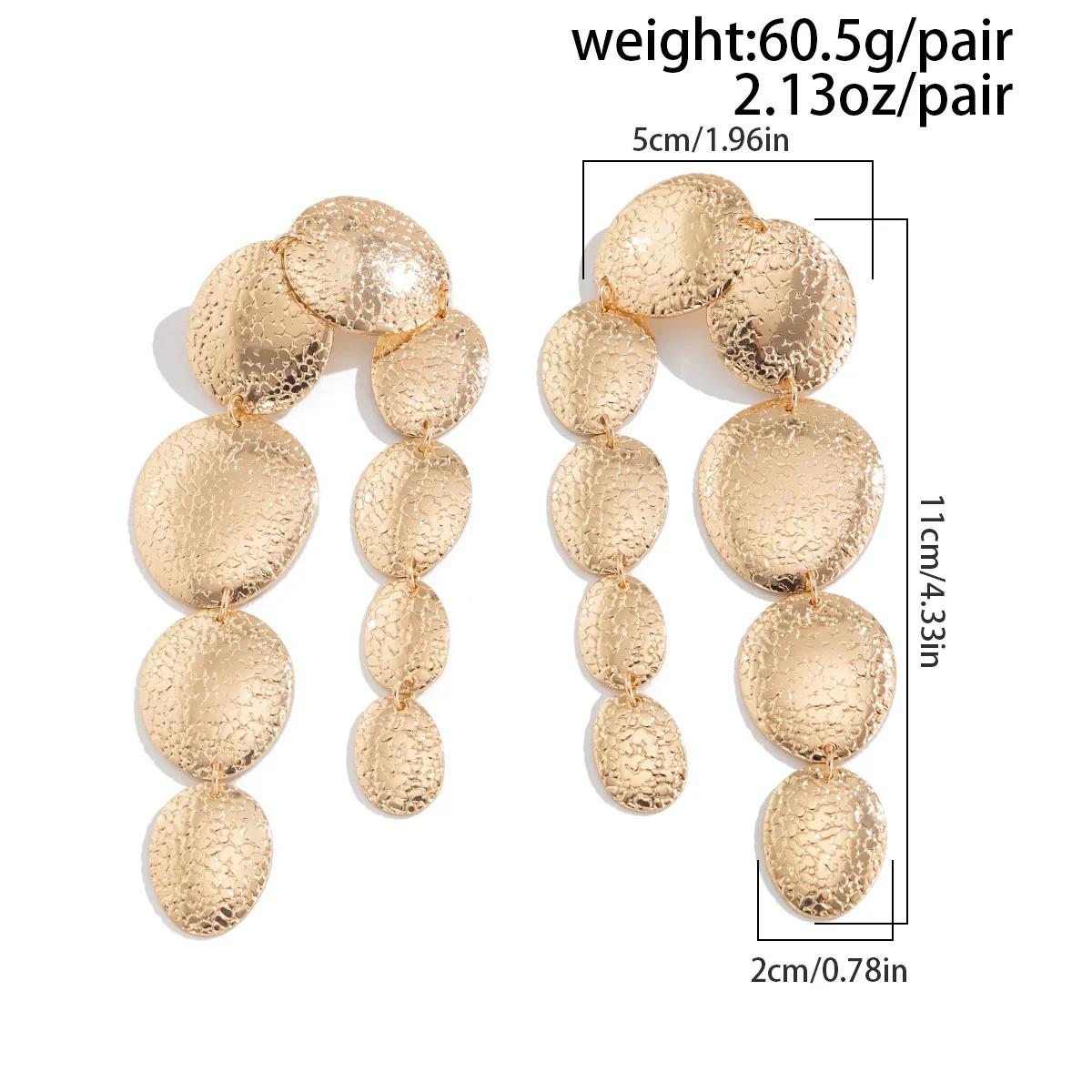 Wholesale Iron Geometric Oval Clavicle Necklace And Long Tassel Earrings With Electroplating Treatment - Image 4
