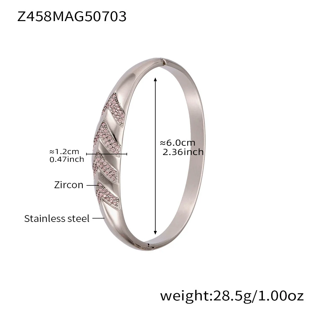 Wholesale Irregular Geometric Ferris Wheel Diamondencrusted Electroplated Stainless Steel And Zircon Bracelet For Women - Image 21