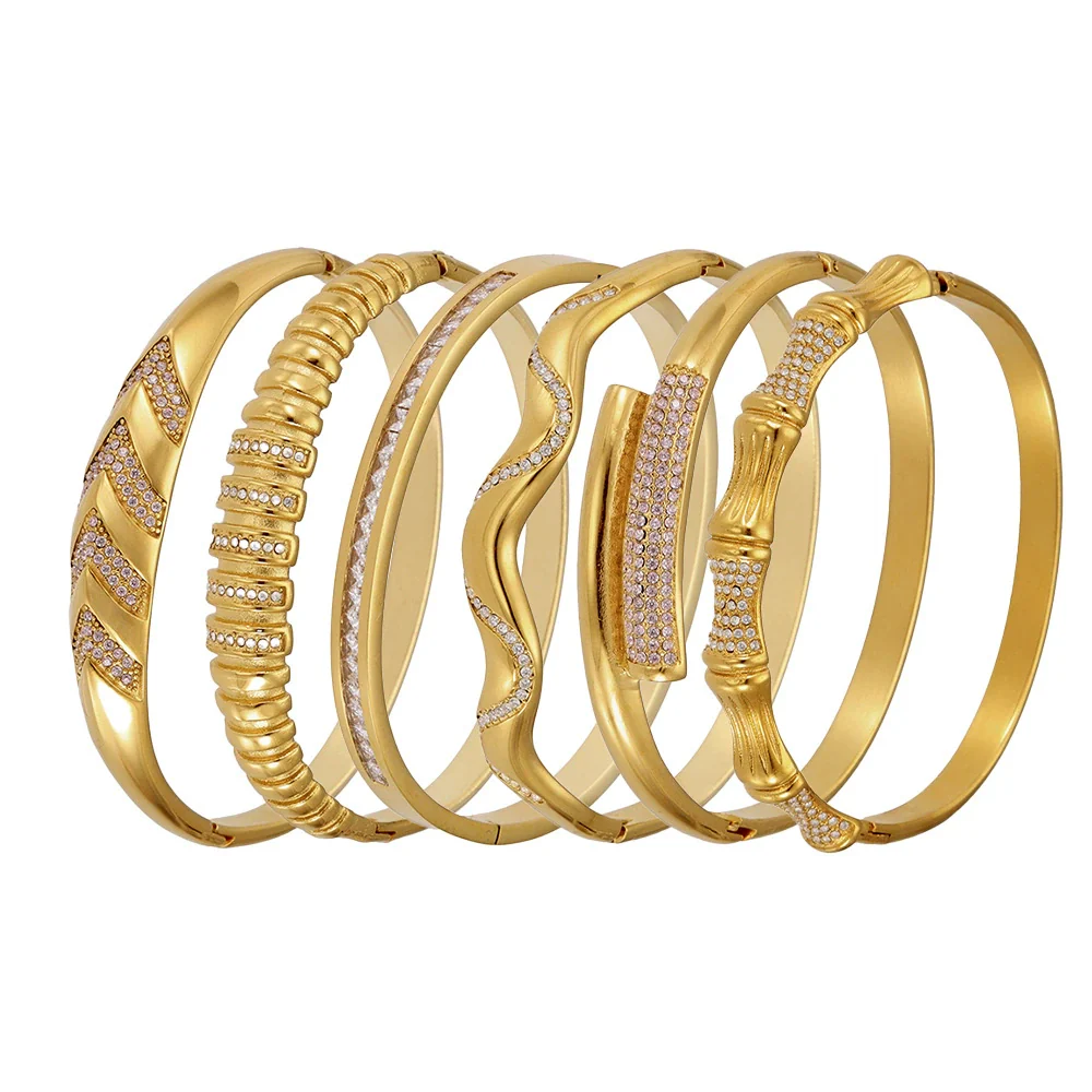 Wholesale Irregular Geometric Ferris Wheel Diamondencrusted Electroplated Stainless Steel And Zircon Bracelet For Women - Image 5
