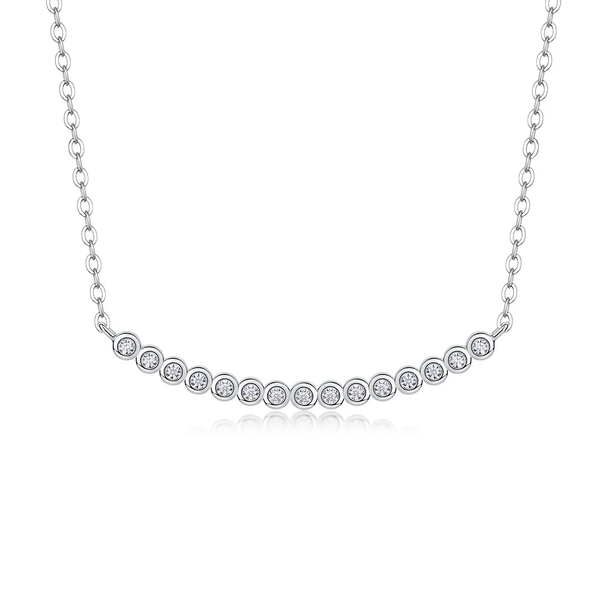 Wholesale Jewelry 925 Silver Moissanite Inlay Geometric Cross Chain Necklace For Women - Image 4