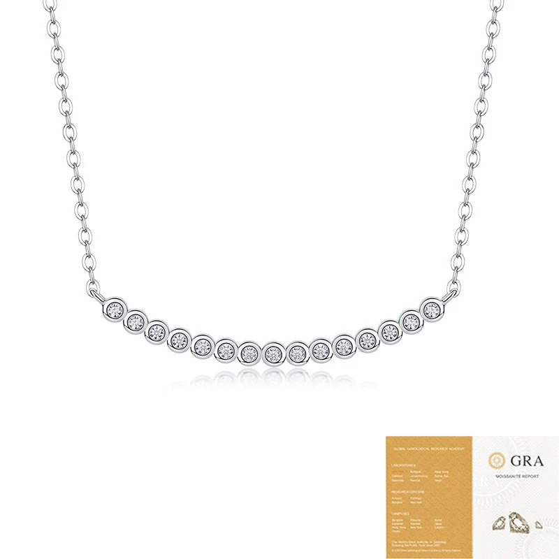 Wholesale Jewelry 925 Silver Moissanite Inlay Geometric Cross Chain Necklace For Women - Image 5