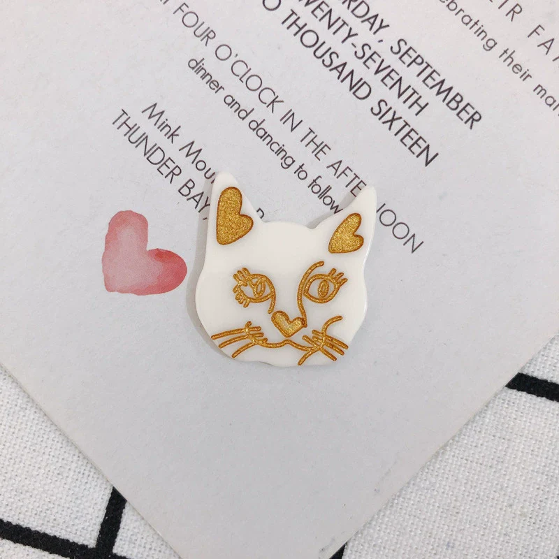 Wholesale Jewelry Accessories Acrylic Resin Kitten Pendant With Carving And Inlay - Image 9