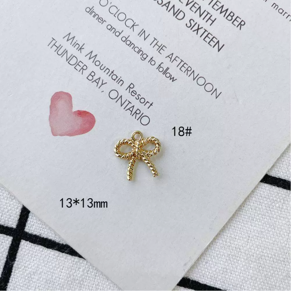Wholesale Jewelry Accessories Alloy Bow Pendant Electroplated For Earrings Necklaces And Bracelets - Image 22