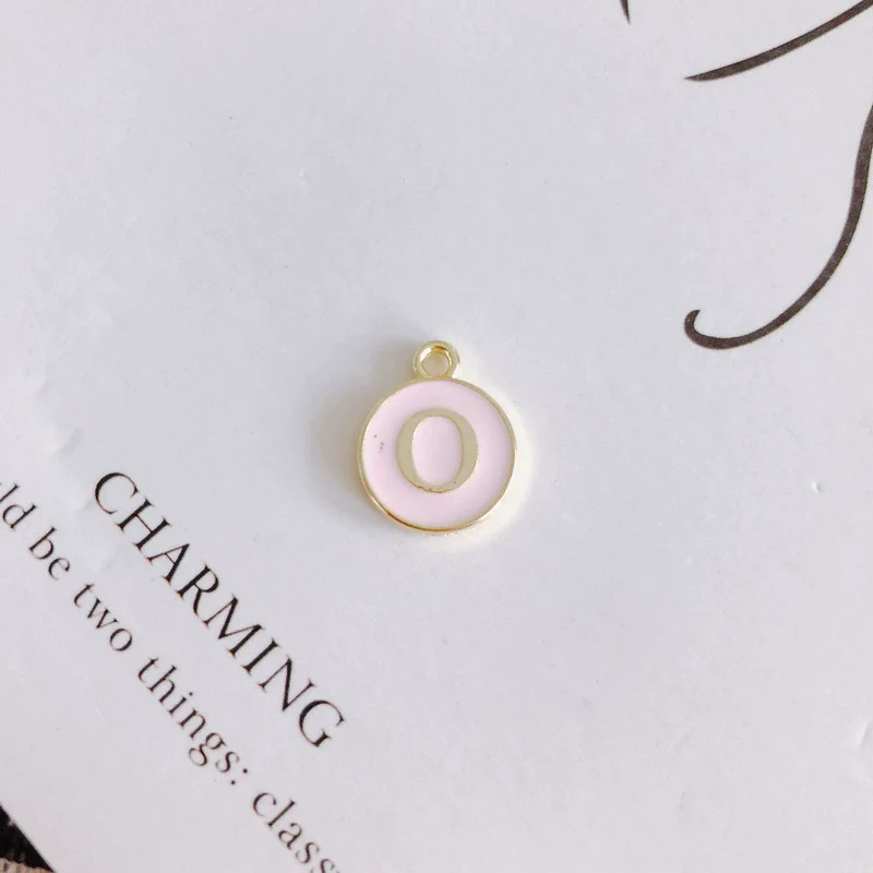 Wholesale Jewelry Accessories Alloy Dripping Oil Round English Letter Necklace Material - Image 20