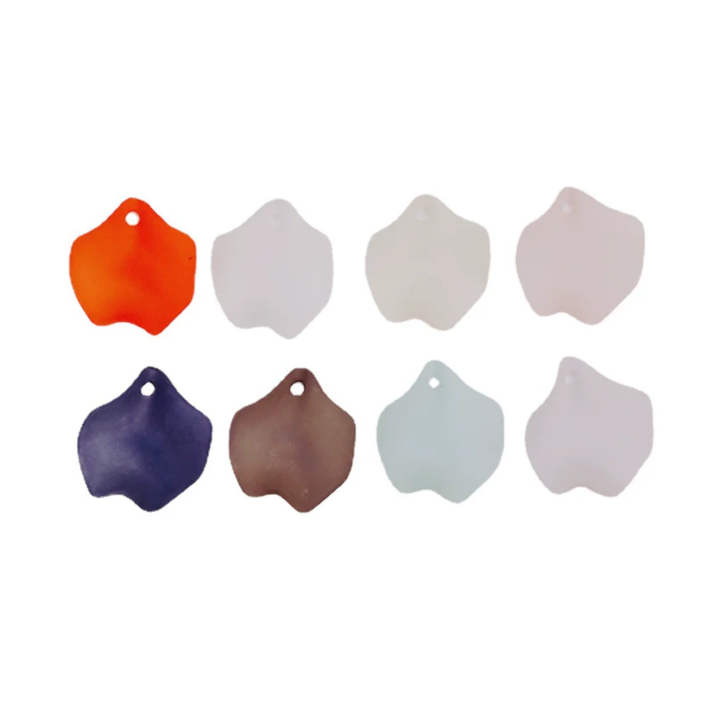 Wholesale Jewelry Accessories Candy Color Petal Pendant Earrings Plastic Resin Handmade - Image 4