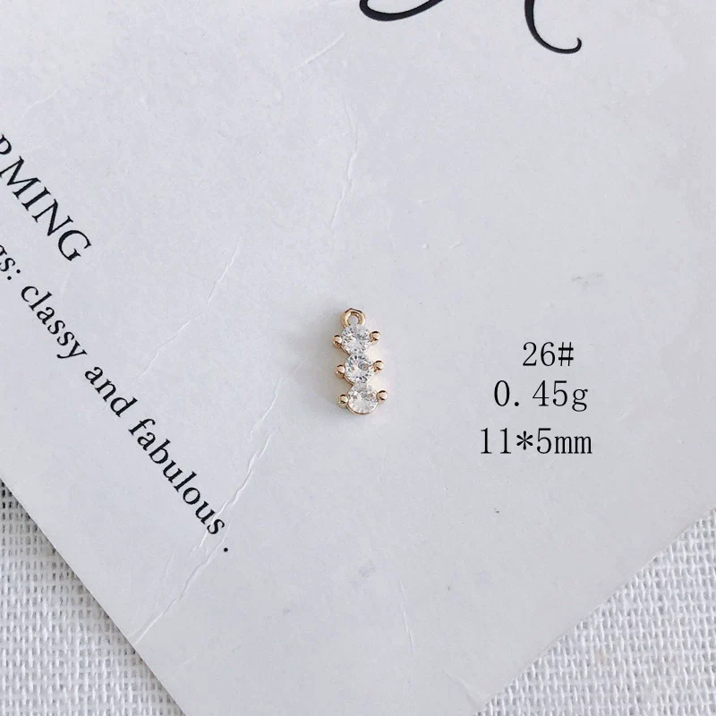 Wholesale Jewelry Accessories Copper Inlaid Zircon Moon Star Leaf Fan Pendant - Image 31