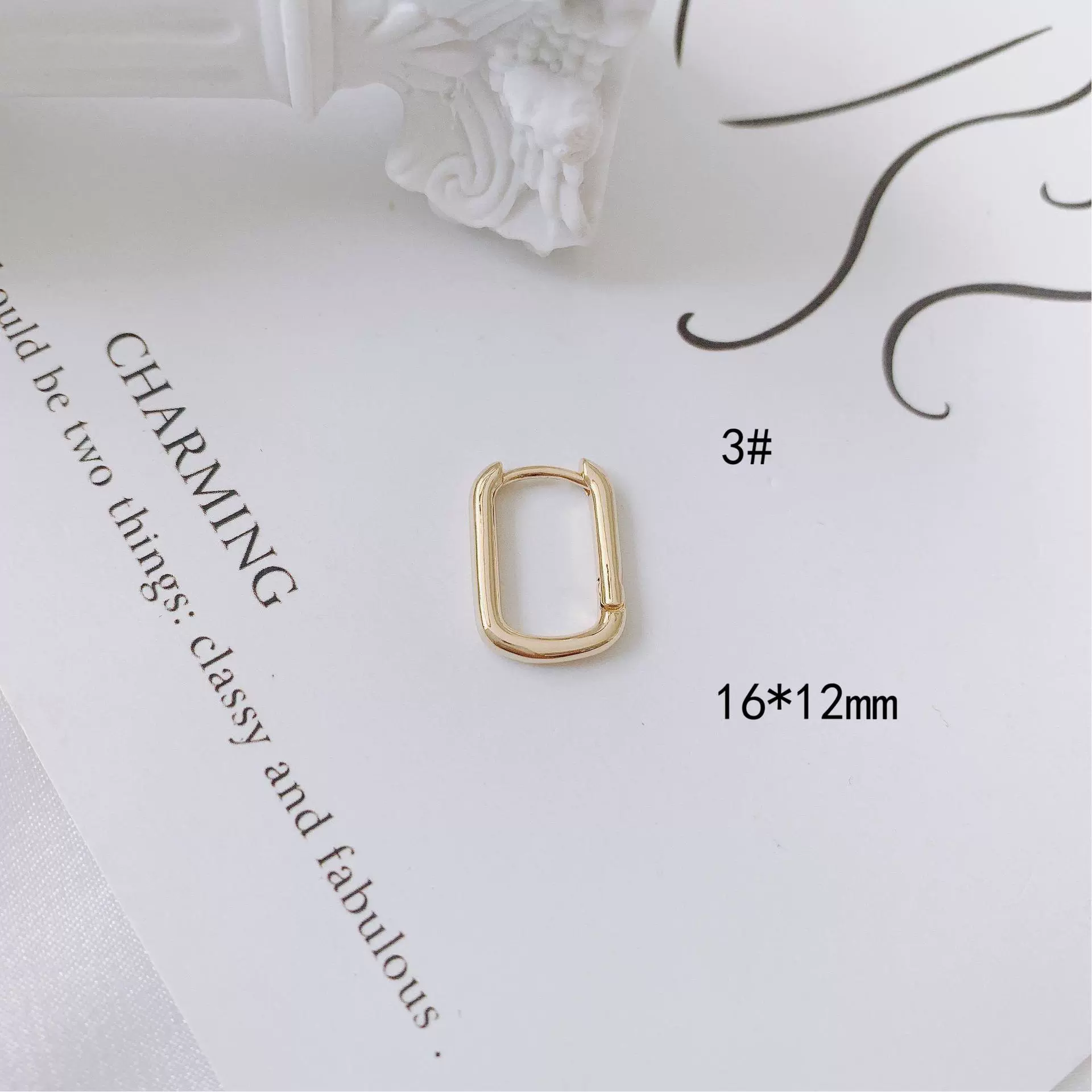 Wholesale Jewelry Accessories Copper Plated 18K Gold Inlaid Zircon Geometric Heart Square Round Earrings - Image 8