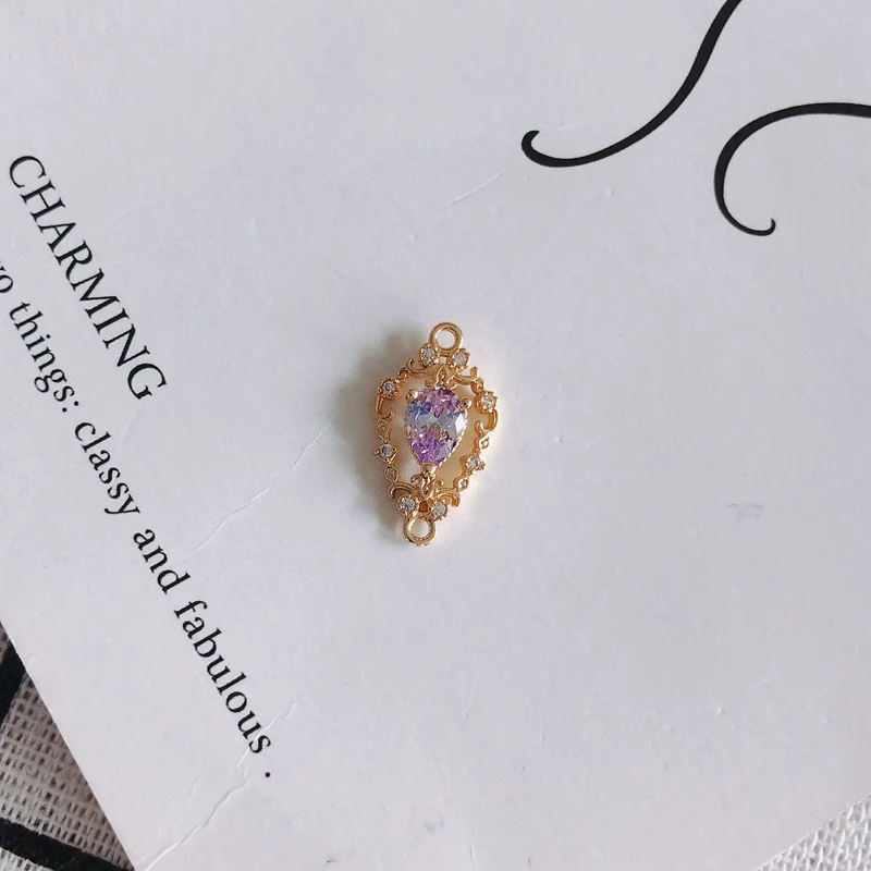 Wholesale Jewelry Accessories Copper Zircon Inlaid Double Hanging Hollow Pendant - Image 8