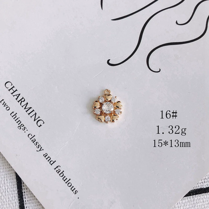 Wholesale Jewelry Accessories Copper Zircon Inlaid Star Bow Four Leaf Clover Hollow Pendant - Image 21