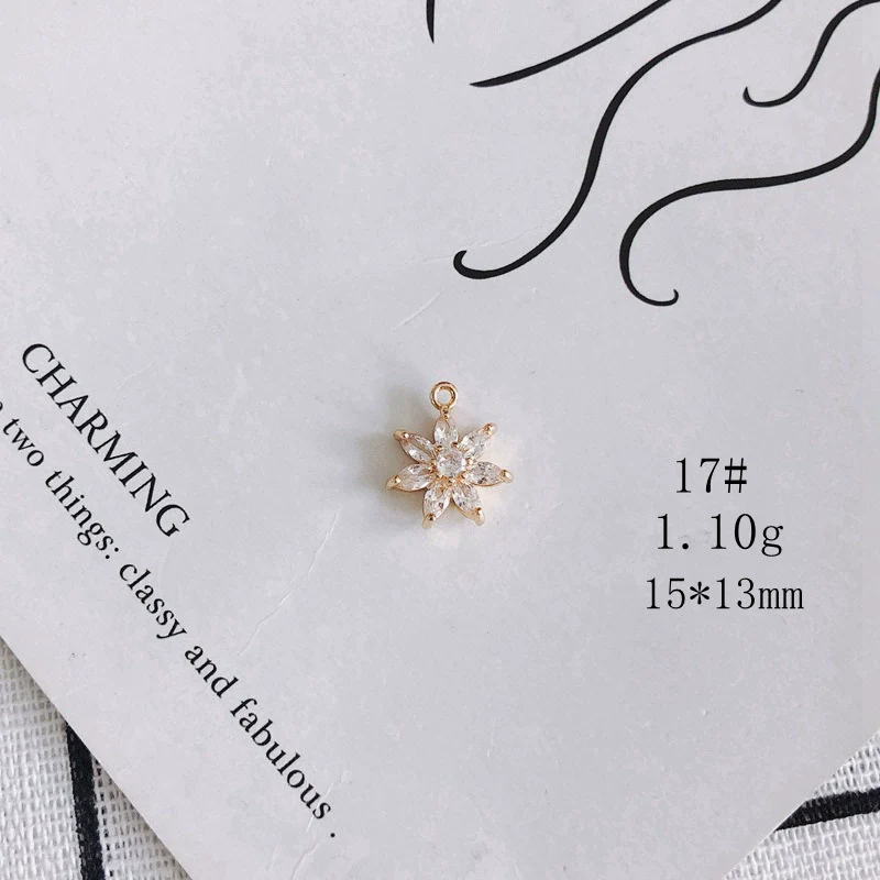 Wholesale Jewelry Accessories Copper Zircon Inlaid Star Bow Four Leaf Clover Hollow Pendant - Image 22