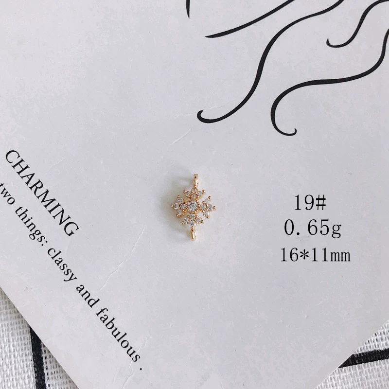 Wholesale Jewelry Accessories Copper Zircon Inlaid Star Bow Four Leaf Clover Hollow Pendant - Image 24