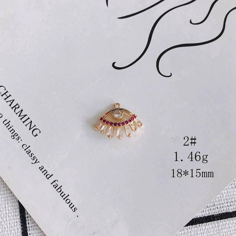 Wholesale Jewelry Accessories Copper Zircon Inlaid Star Bow Four Leaf Clover Hollow Pendant - Image 7