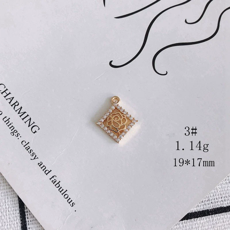Wholesale Jewelry Accessories Copper Zircon Inlaid Star Bow Four Leaf Clover Hollow Pendant - Image 8