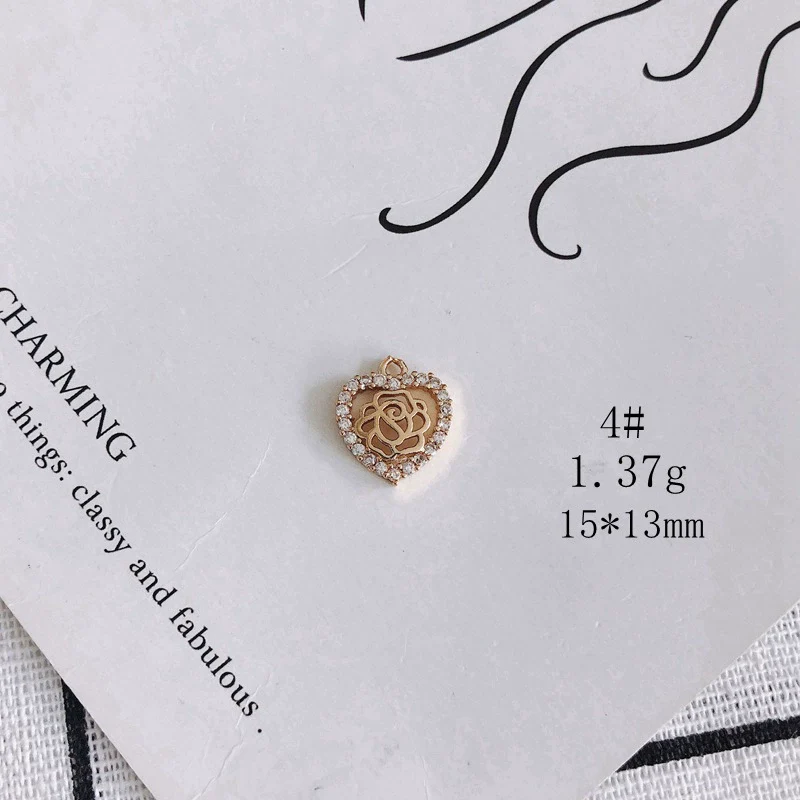Wholesale Jewelry Accessories Copper Zircon Inlaid Star Bow Four Leaf Clover Hollow Pendant - Image 9