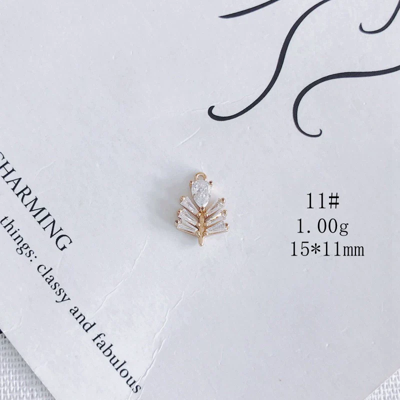 Wholesale Jewelry Accessories Copper Zircon Inlay Flower Moon Hollow Necklace Material - Image 16