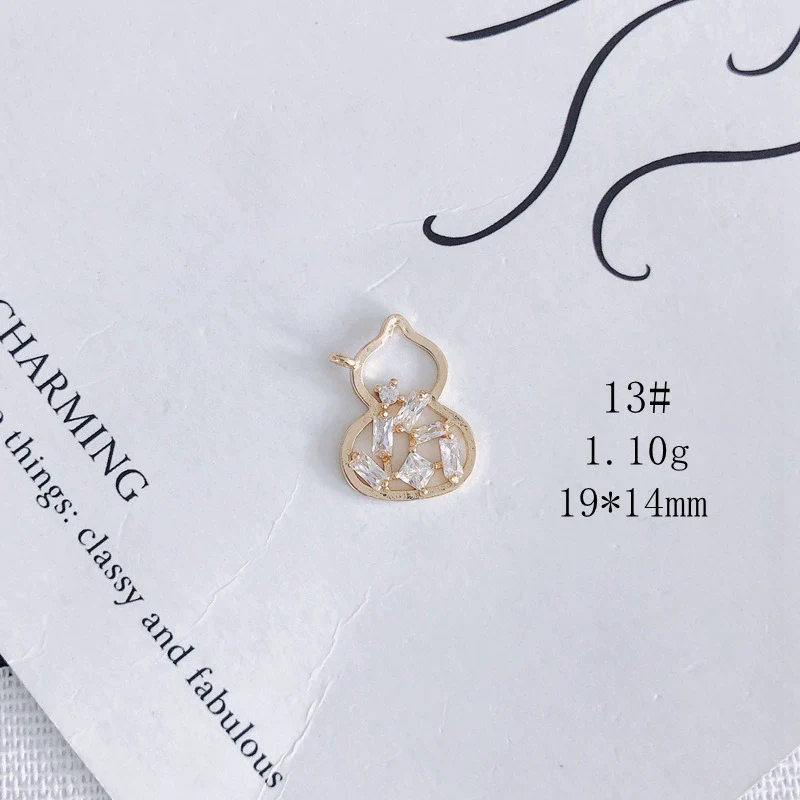 Wholesale Jewelry Accessories Copper Zircon Inlay Flower Moon Hollow Necklace Material - Image 18