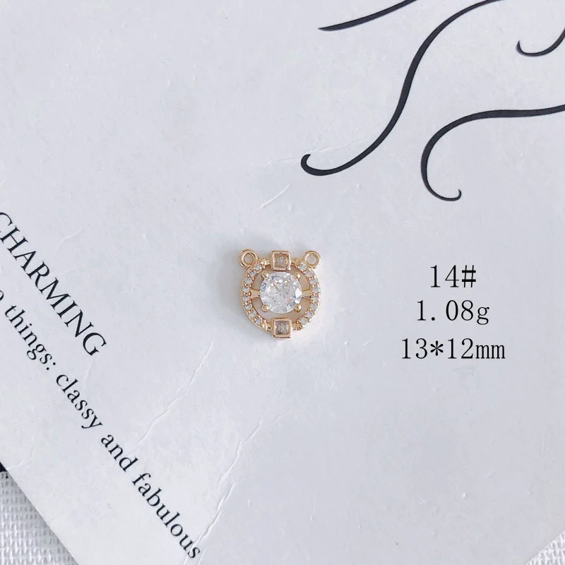 Wholesale Jewelry Accessories Copper Zircon Inlay Flower Moon Hollow Necklace Material - Image 19