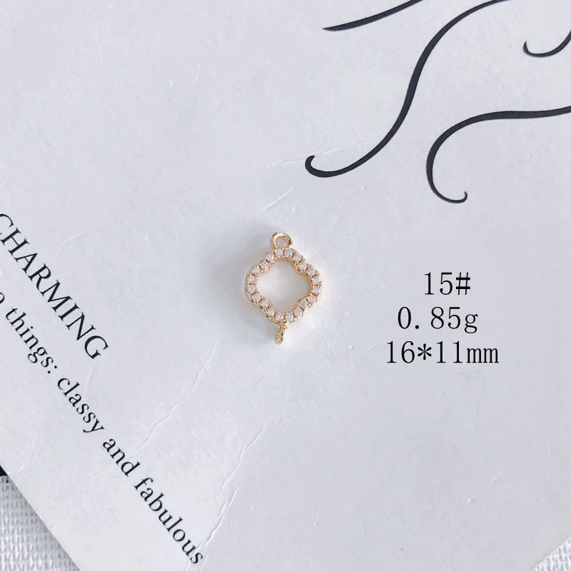 Wholesale Jewelry Accessories Copper Zircon Inlay Flower Moon Hollow Necklace Material - Image 20
