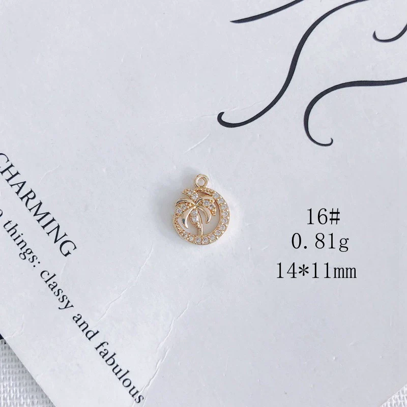 Wholesale Jewelry Accessories Copper Zircon Inlay Flower Moon Hollow Necklace Material - Image 21