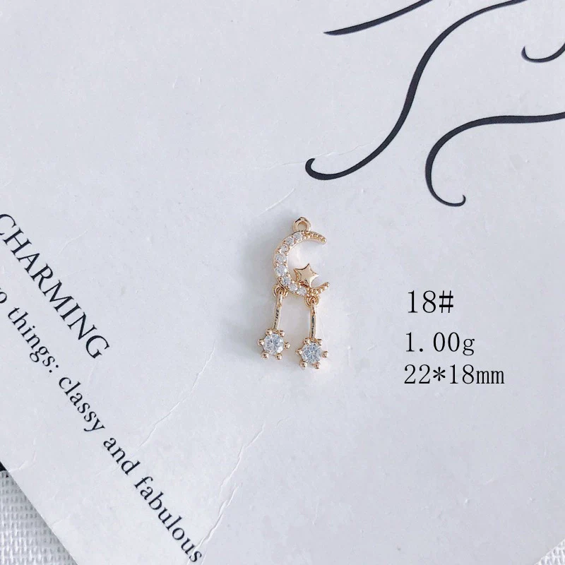 Wholesale Jewelry Accessories Copper Zircon Inlay Flower Moon Hollow Necklace Material - Image 23