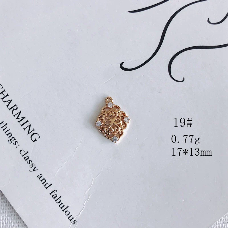 Wholesale Jewelry Accessories Copper Zircon Inlay Flower Moon Hollow Necklace Material - Image 24