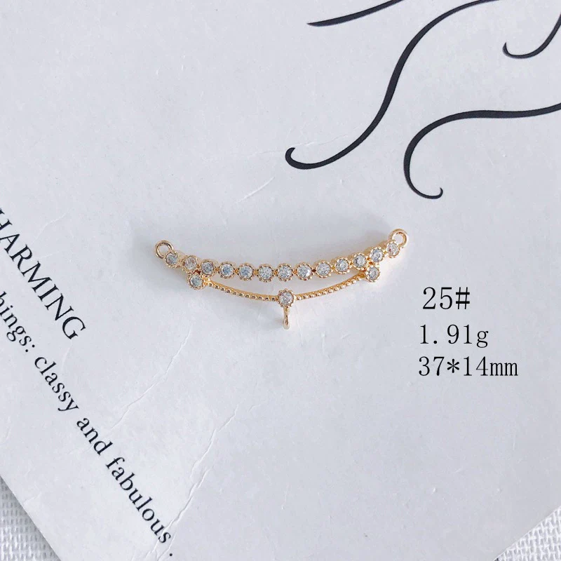 Wholesale Jewelry Accessories Copper Zircon Inlay Flower Moon Hollow Necklace Material - Image 30