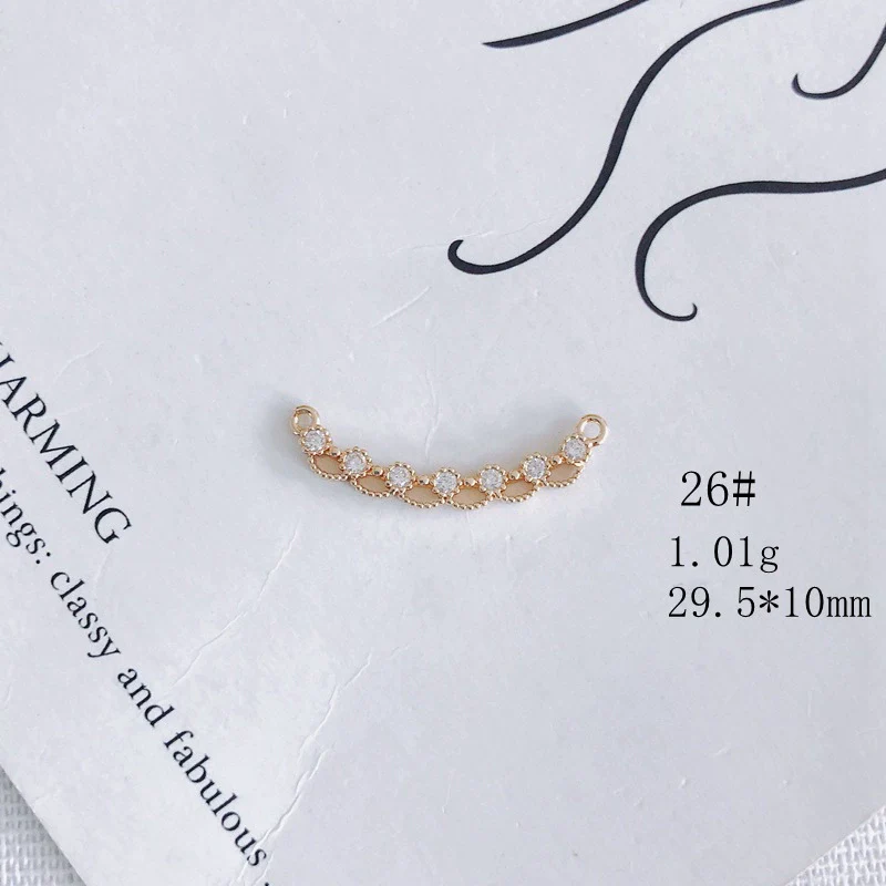 Wholesale Jewelry Accessories Copper Zircon Inlay Flower Moon Hollow Necklace Material - Image 31
