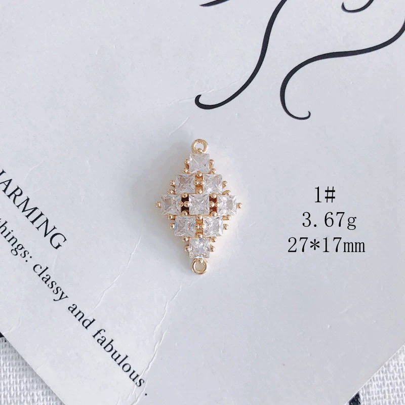 Wholesale Jewelry Accessories Copper Zircon Inlay Flower Moon Hollow Necklace Material - Image 6